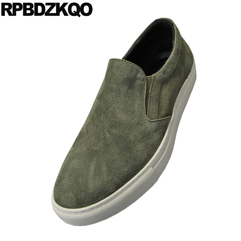 High Quality Slip On Luxury Soft New Flats Black Real Leather Summer Suede Men Shoes Breathable Fashion Stylish Driving Green | Обувь