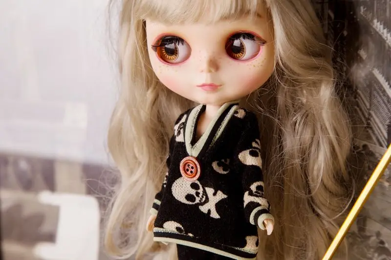 T02 X545 Blyth кукла azone одежда 1/6 bjd куклы аксессуары для волос ручной работы череп