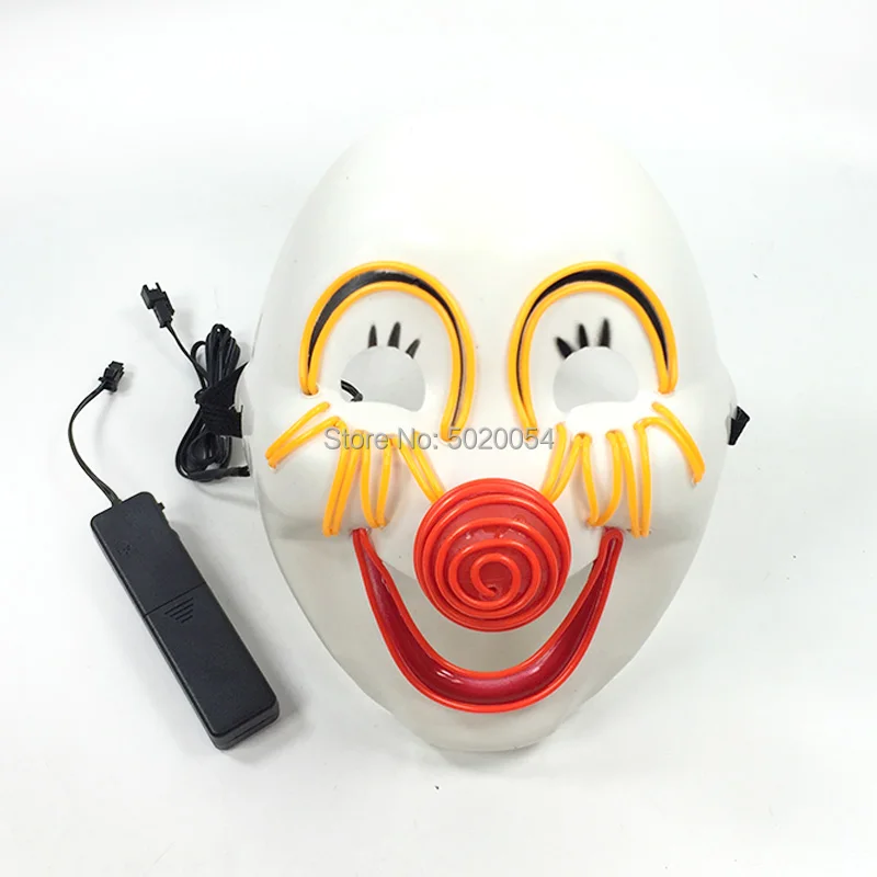 Высокое качество улыбка Джокер клоун маска для лица Маскарад полное лицо EL