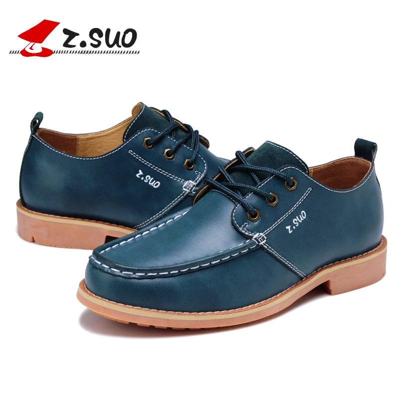 2017 Z.Suo brand wholesales and retail top quality cow split leather men's casual shoes for male handmade | Обувь
