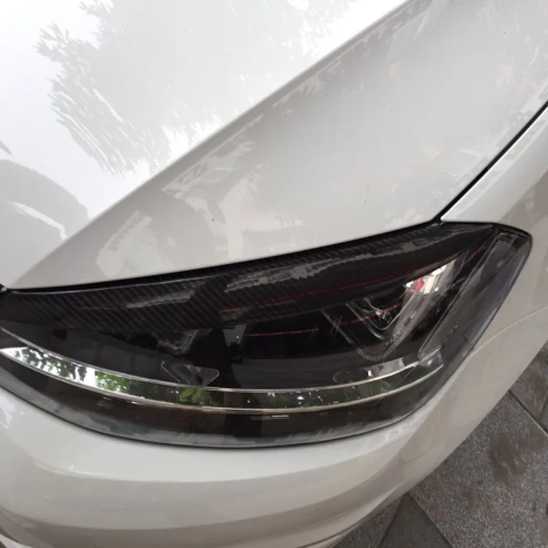 Golf 7 углеродное волокно фары автомобиля брови крышка отделка стикер для Volkswagen VW MK7