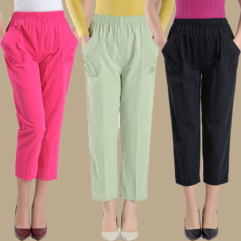 Женская на весенний сезон размера плюс с эластичной резинкой талии однотонные