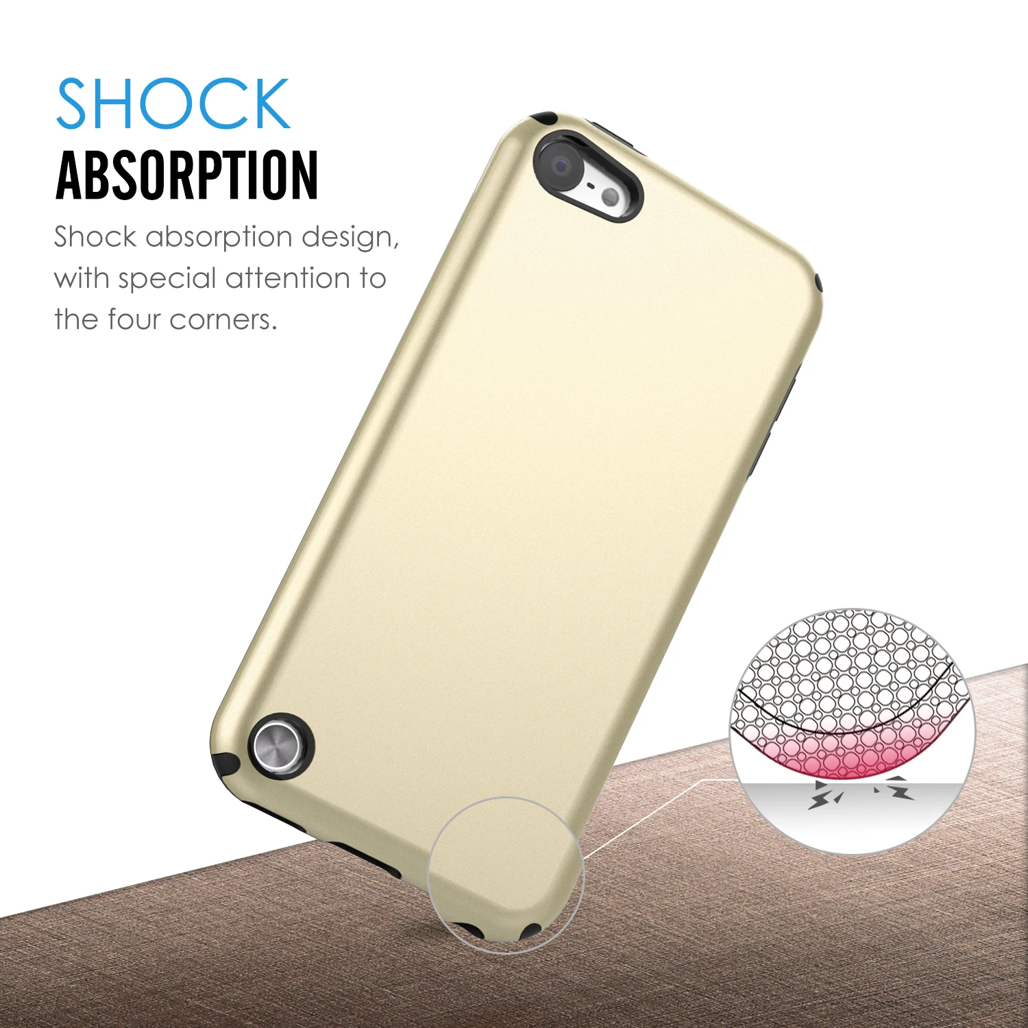 Чехол MoKo для iPod Touch 6/iPod Touch 5,2 в 1 амортизирующий бампер из ТПУ ультра тонкий защитный чехол с жесткой задней крышкой