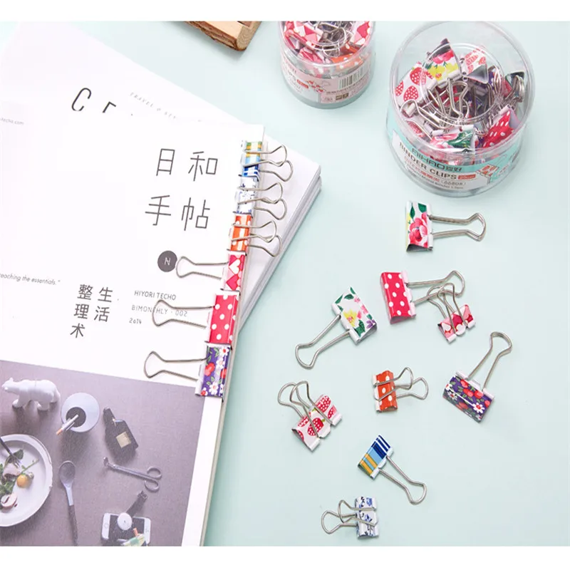 24 шт./компл. красочные металлические зажимы для бумаг офисные канцелярские