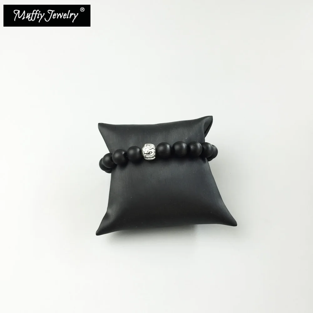 Браслеты из бусин сделай сам с черным ониксом и серебряным драконом кармой супер