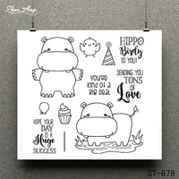 cute hippo and words clear stamp for scrapbooking rubber stamp seal paper craft clear stamps card making