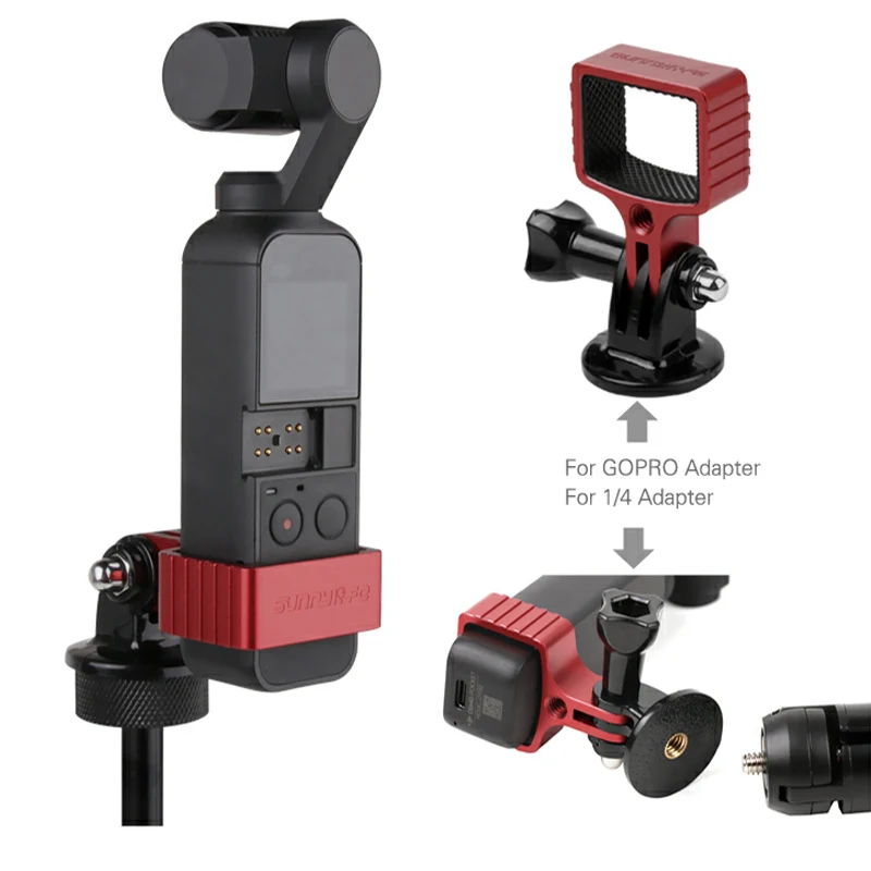 Металлический адаптер расширения крепление для DJI Osmo Pocket 1/4 дюймов gopro адаптер для спортивной камеры штатив ручной карданный аксессуары
