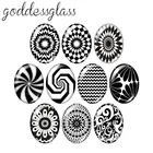 Красота художественные Цветы черные узоры 13x1 8 мм18x2 5 мм30x40 мм Овальный фото стекло кабошон демонстрация плоская задняя сторона кабеля TB0001