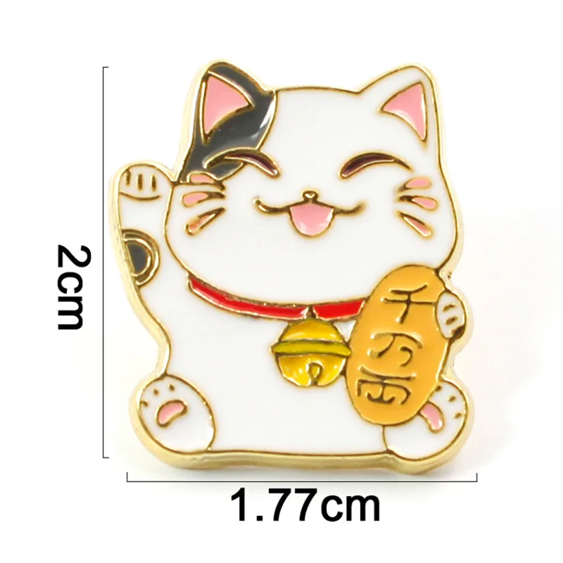 P3686 Dongmanli Lucky Cat милые металлические эмалированные булавки и броши для нагрудного штыря рюкзак сумки значок крутые подарки