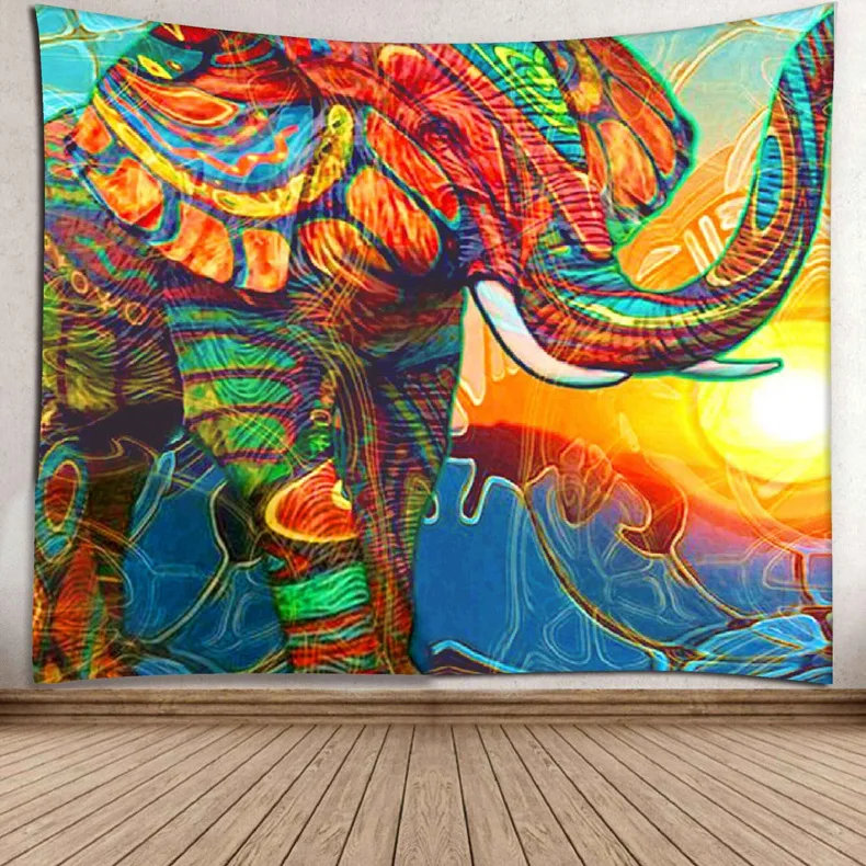 

Elephant Tapestry Mandala Indian Tapestry Wall Hanging Printed Decoration Beach Mat
