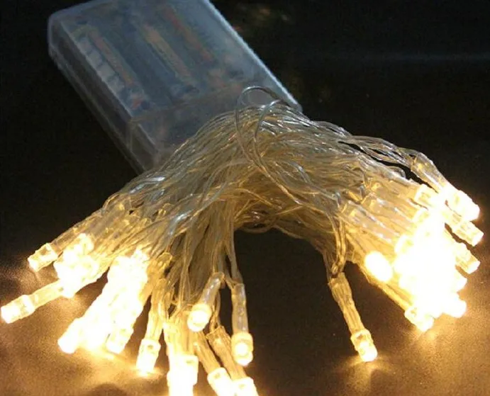 10 шт. светодиодная гирлянсветильник с питанием от 3 батареек АА 50 светодиодный