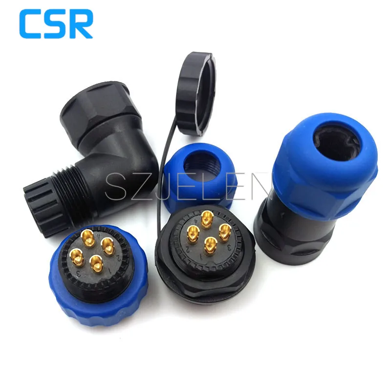 SD20TA ZP 90 градусов колено 4 контактный водонепроницаемый разъем IP67 промышленный