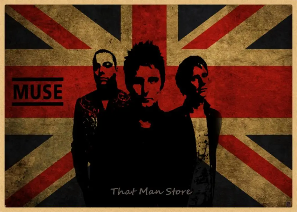 Muse poster.muse rock music vintage retro poster kraft paper decorative wall sticker - Цвет: Многоцветный