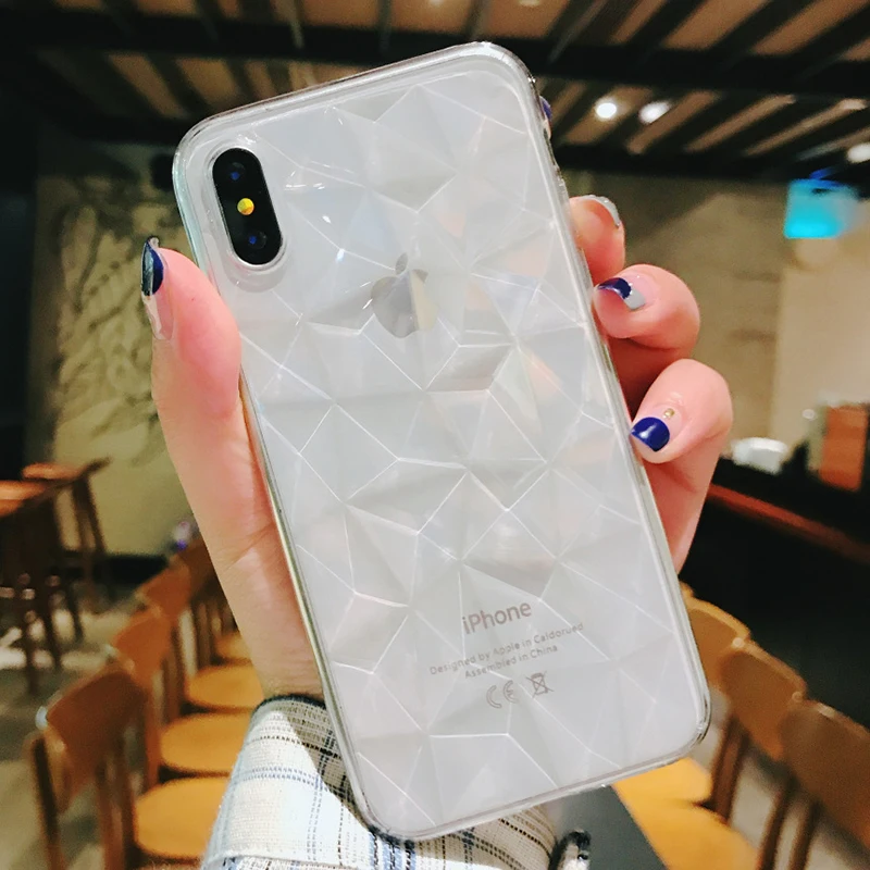 Роскошные 3D глянцевый чехол для iPhone X 10 7 ультра тонкие Блестящие супер мягкий