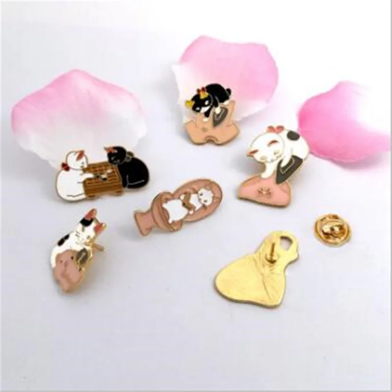 WKOUD Metal Cute Cartoon Funny Sweet Enamel Cat Kitty Life Brooch Pin For Women Bag Hat Badge Brooches jewelry Gift | Украшения и