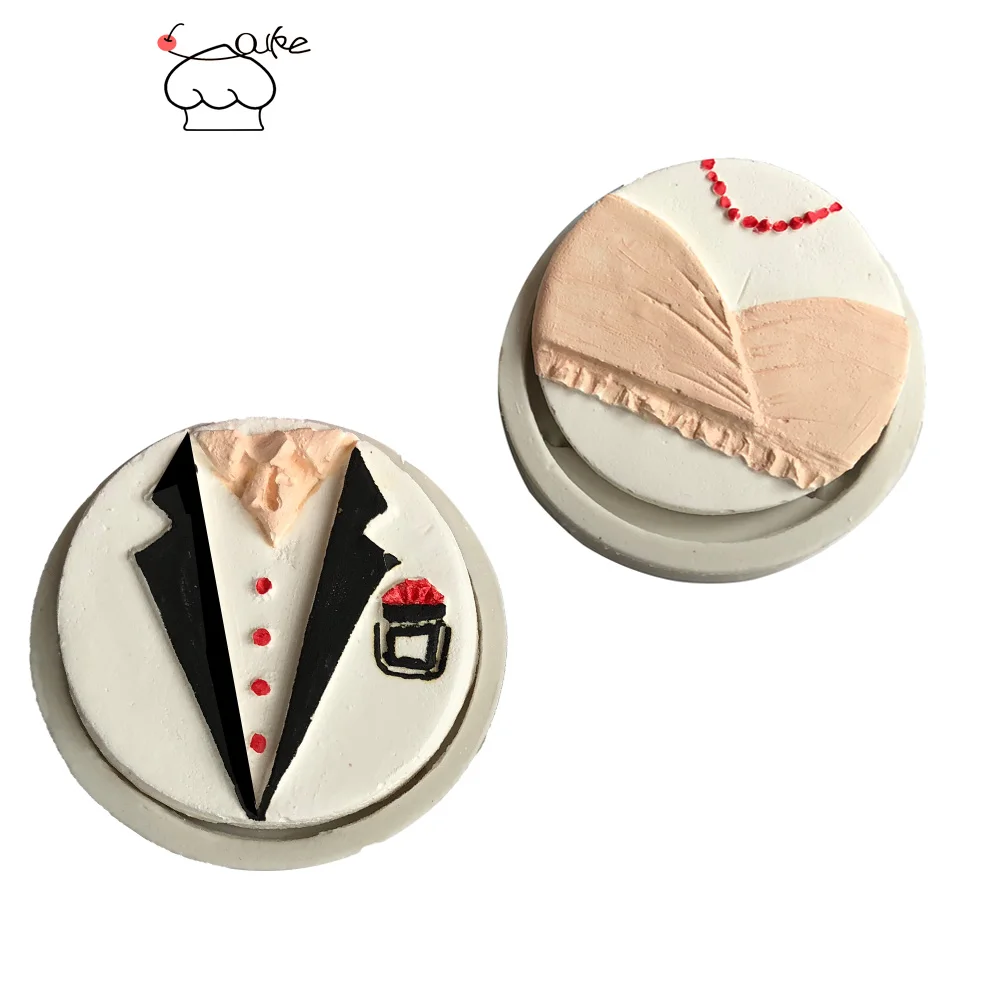 

Aouke Tuxedo, Dress Shaped Decorating Molds Cake Silicone Mold Sugarpaste Candy Chocolate Gumpaste Clay Mould