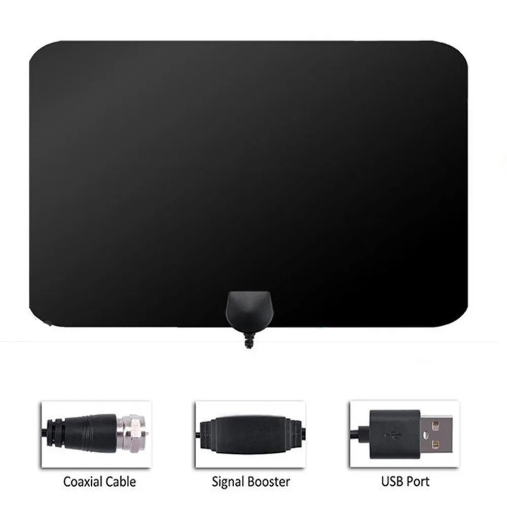 Dlenp внутренняя HDTV антенна VHF UHF ареал с усилителем 120 миль цифровой ТВ DVB T/T2