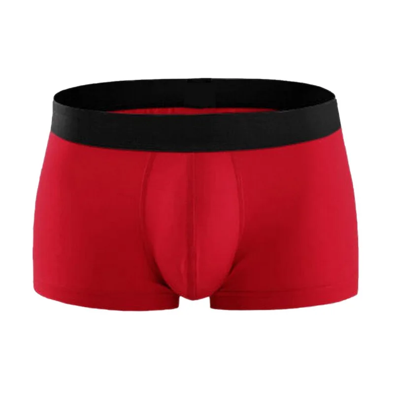 red MoneRffi эластичное нижнее белье мужское дышащее Нижнее белье Боксеры хлопковые мужские боксеры шорты Cueca Трусы мужские - Цвет: red