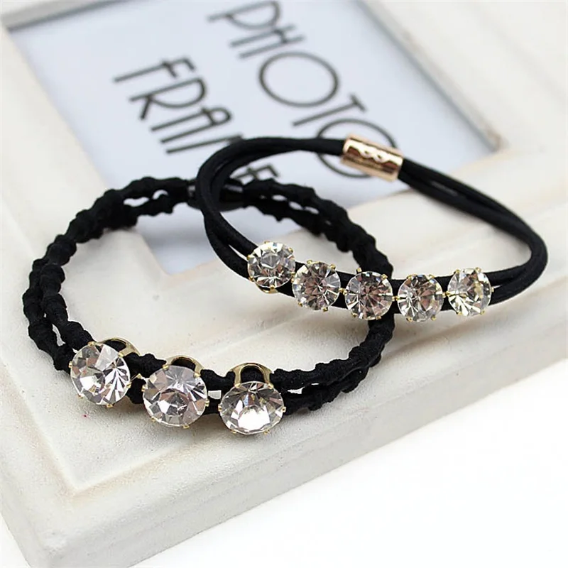 Женские аксессуары для волос с крупными бриллиантами 1 шт. 3 резинки девочек