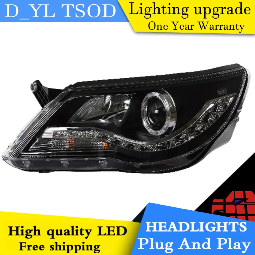 Car Styling For VW Tiguan headlights 2010-2012 led headlight Head Lamp drl projector H7 hid Bi-Xenon Lens | Автомобили и