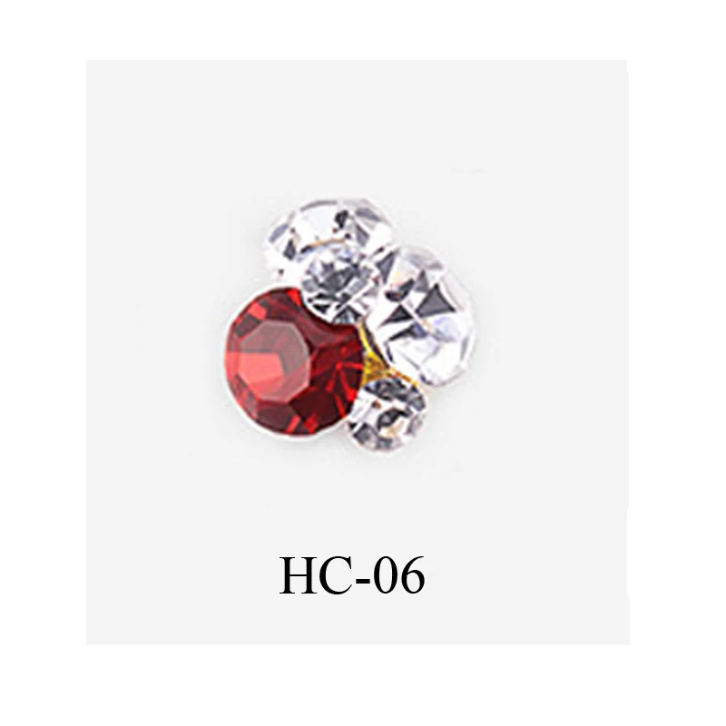 HC-06 New 10pcs Crystal Bright Stones Nail Rhinestone Alloy Nail Art Decorations Glitter DIY 3D Nail Jewelry Pendant - Цвет: HC-06