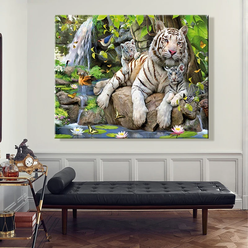 Рисуй по номеру Wall art живописи номерам с рисунком животных тигра волка ручной