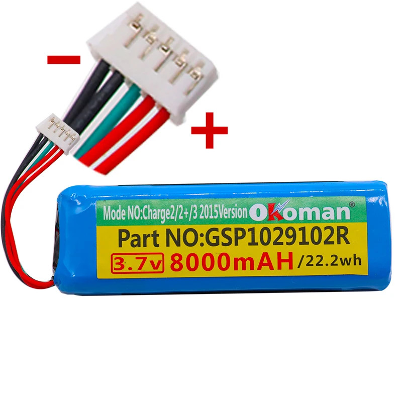 100% новый 8000mah GSP1029102R Аккумулятор для JBL Charge 2 Plus + charge 3 2015 версия P763098 батареи |