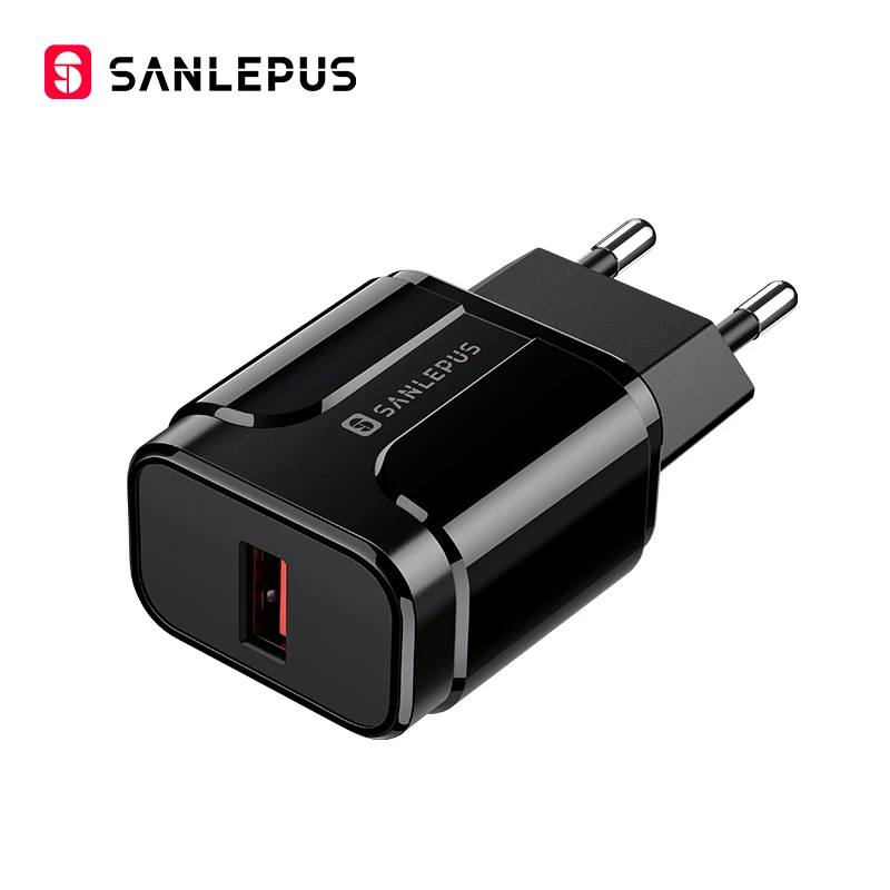 EU Plug Black SANLEPUS 18 Вт USB зарядное устройство Quick Charge 3,0 быстрое настенное зарядное устройство для мобильного телефона QC3.0 для iPhone x 8 7 iPad samsung s9 s8 Xiaomi huawei - Тип штекера: EU Plug Black