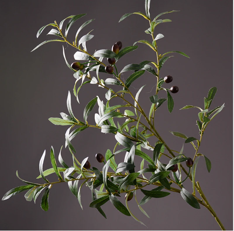 

Top Grade 90cm Artificial Olive Branch Flower For Home Decoration Silk Flower Branch Wedding Party Sample Room Decor