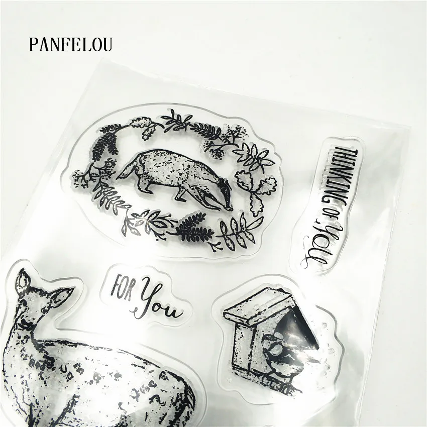 Прозрачный силиконовый штамп PANFELOU Sika deer/печать сделай сам для