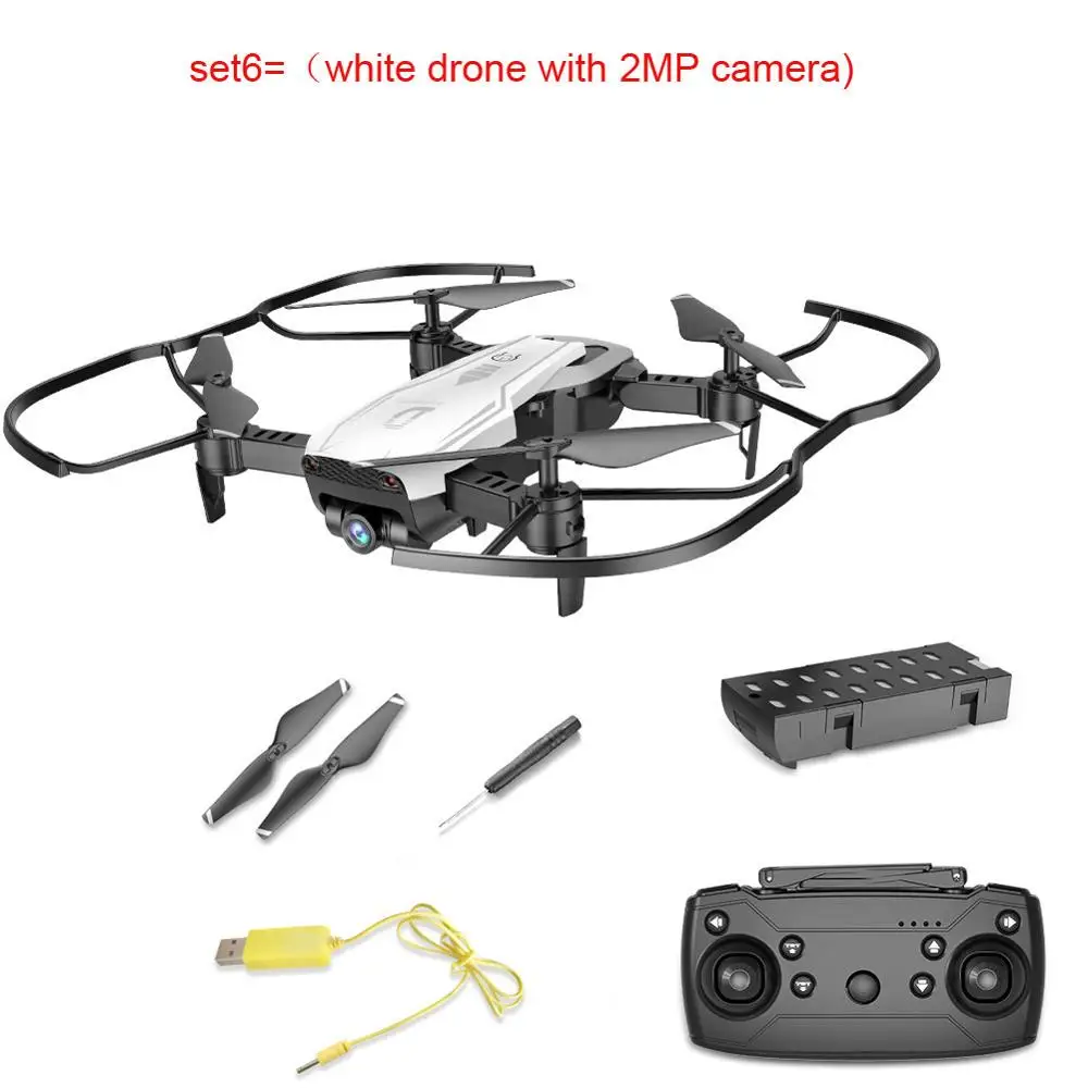 set 6 Lamsam x12 Дрон FPV селфи Дрон складной Дрон с камерой HD 0.3MP/2MP камера Wifi RC Квадрокоптер VS X12 E58 - Цвет: set 6