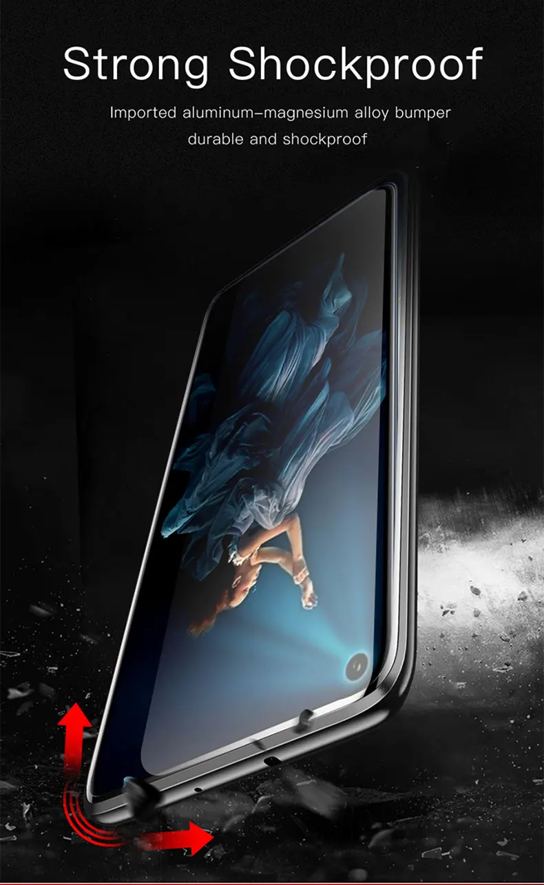 LUPHIE 360, полный защитный Магнитный чехол для huawei Honor 20 Pro, передний задний стеклянный чехол, чехол для huawei Honor 20, Магнитный чехол s