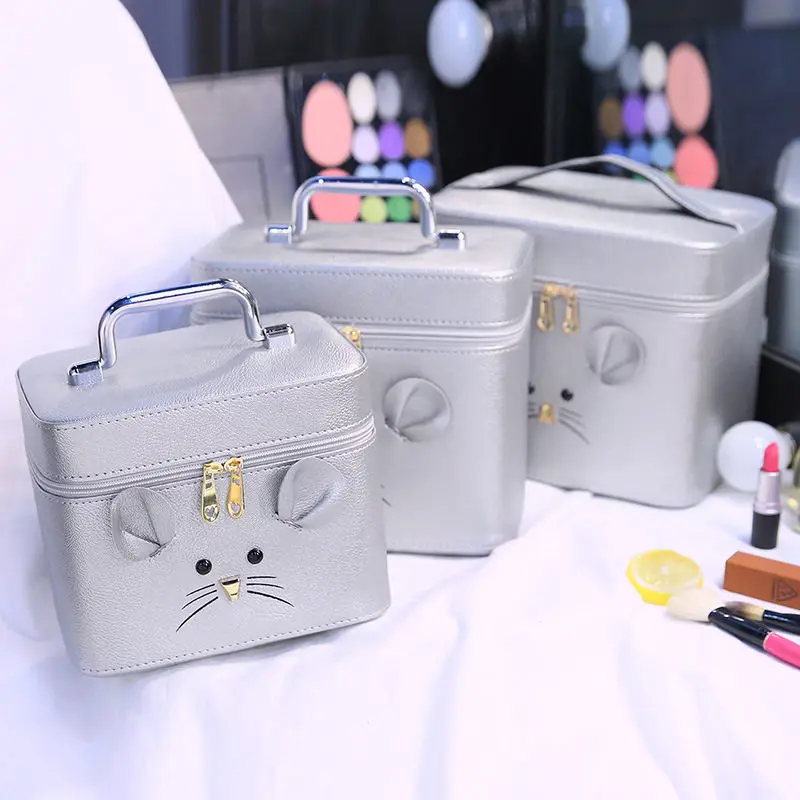Женский вместительный Профессиональный органайзер для макияжа с мышкой модная