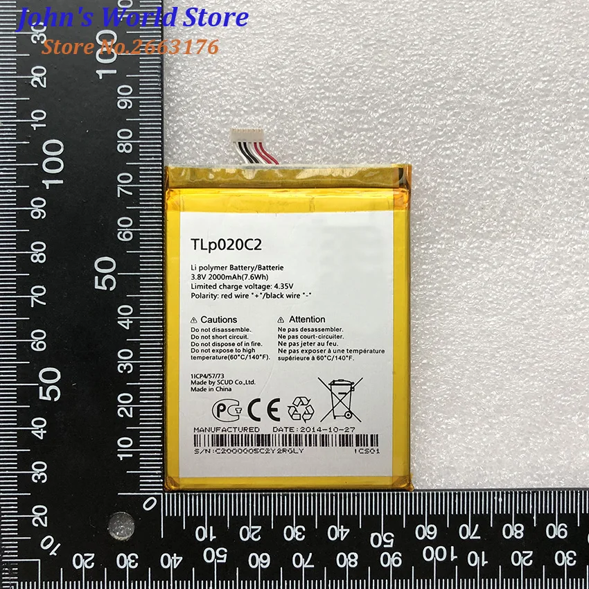 Оригинальный аккумулятор TLP020C1 TLP020C2 2000 мАч для смартфона Alcatel Idol x1s 6034R S950 x 6037y 6040x6032