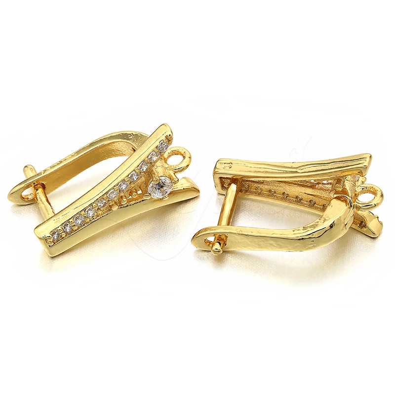 Серьги с микро инкрустированными фианитами 10 мм * 17 аксессуары для