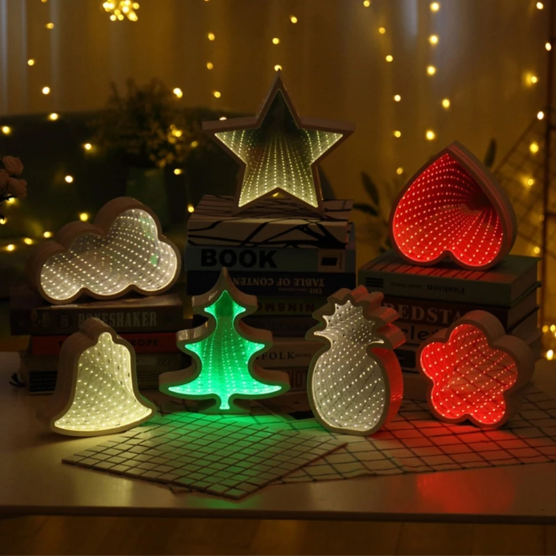 

Creative LED 3D Night Light Cloud Tunnel Shape Child Room Bedside Lamp Decor New