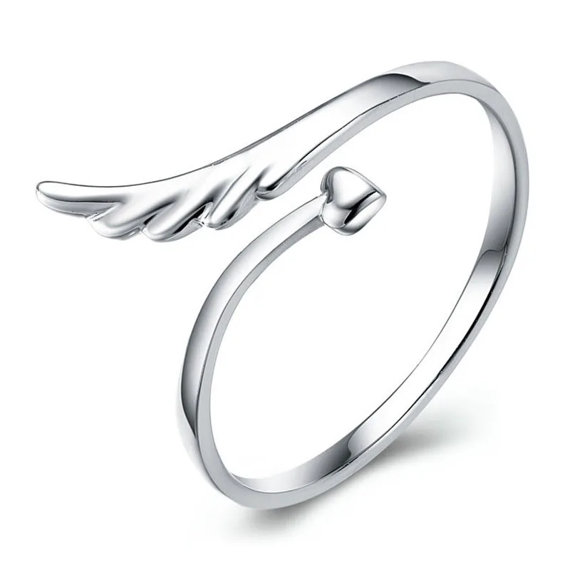 

Good Quality Girls Adjustable Rings 925 Silver Needle For Women Ring Fashion Wings Jewelry Lovers Gift Party Accessories