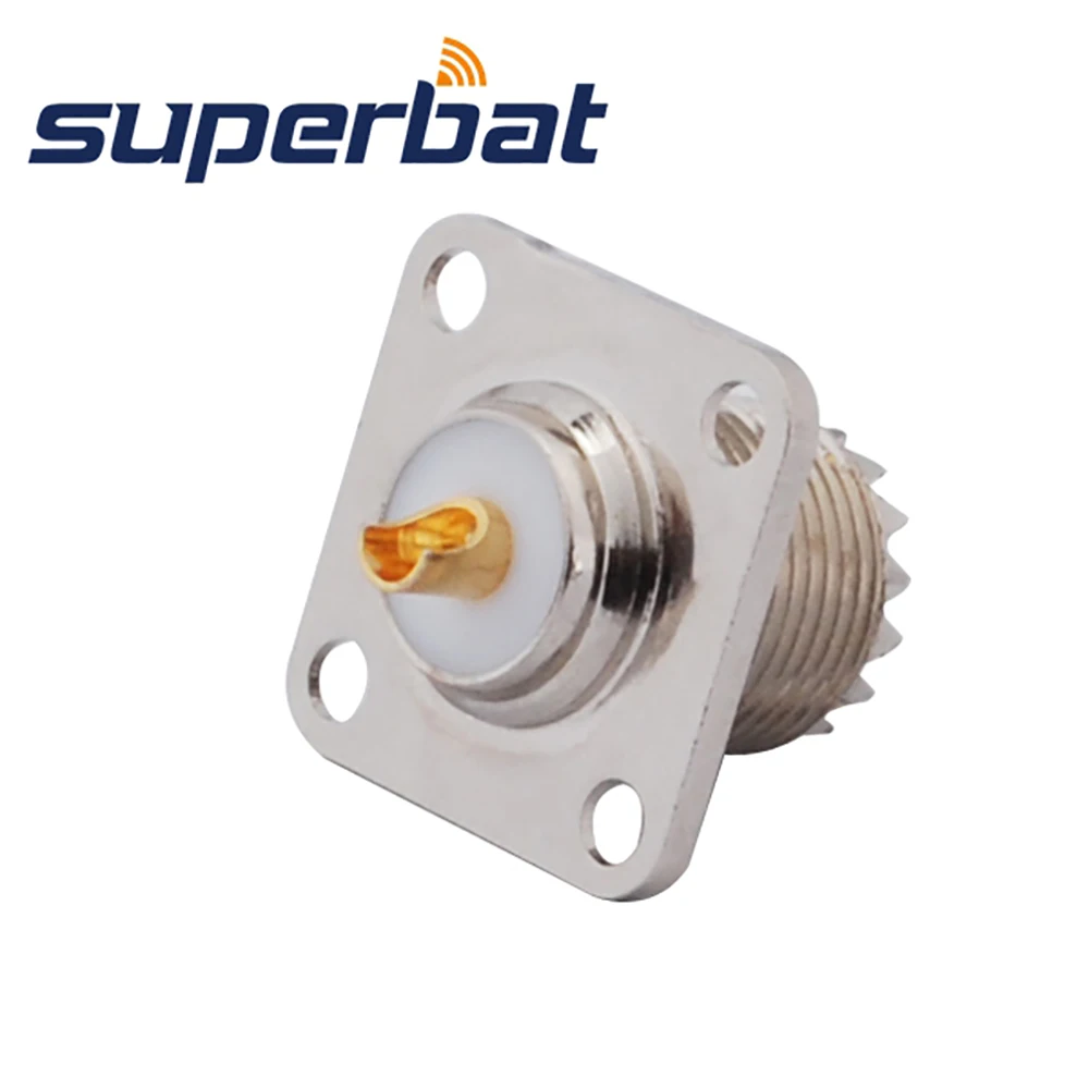 Superbat 10 шт. UHF 4 отверстия Панельное крепление Джек с припоем чашка RF коаксиальный