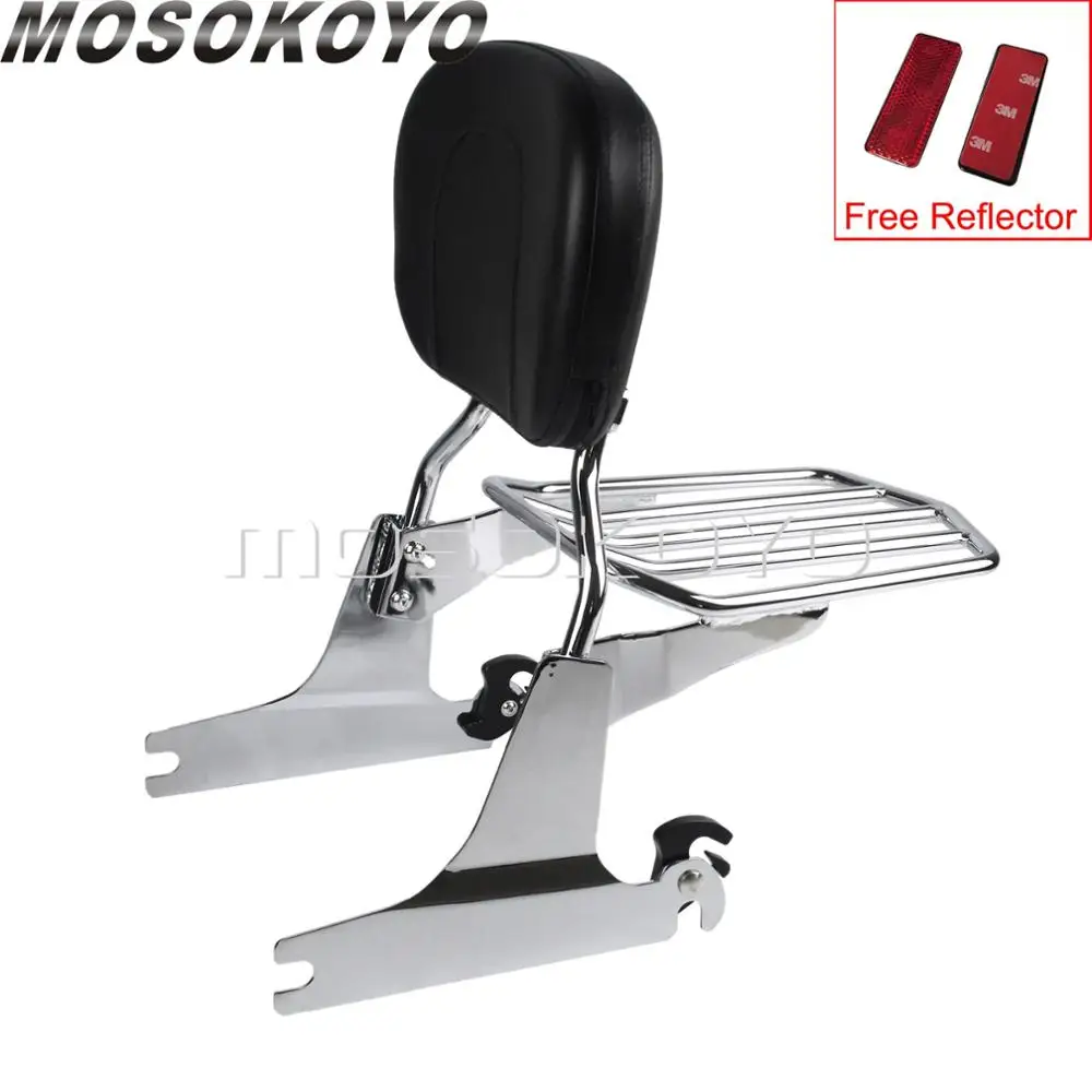 Chrome Съемная жесткая барная стойка для багажа спинка для Harley Softail Fatboy Springer FLST FXST FLSTF FLSTS 05 06 07-17 - Цвет: Chrome