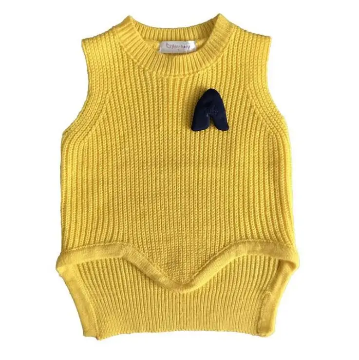 Knit vest Детская одежда детская повседневная одежда Вязание жилет, джинсовая рубашка и Штаны 3 шт./компл. для маленьких мальчиков Модные осенние комплекты 2-6years - Цвет: Knit vest
