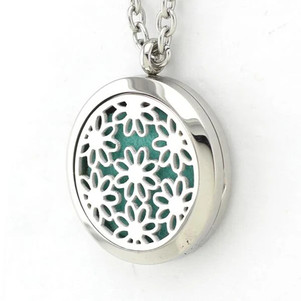 10pcs/lot Not incude chain Stainless Steel 30mm Floral Aroma Essential Oil Diffuser Perfume Locket Pendant |