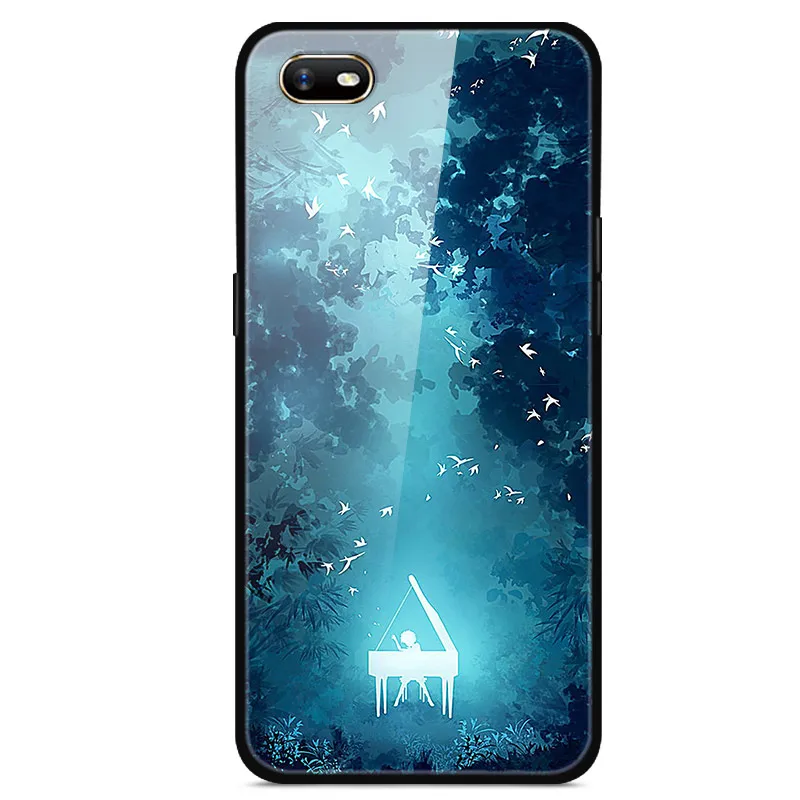 Для OPPO A1K чехол из закаленного стекла жесткий чехол для телефона для OPPO A1K чехол s Мягкий бампер для OPPOA1K A 1K CPH1923 чехол Роскошный - Цвет: 29
