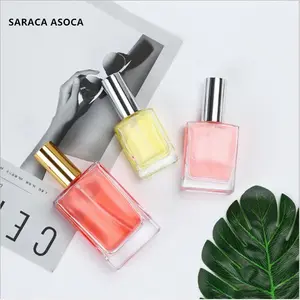 30 мл прозрачная стеклянная флакон для духов золотистого и серебряного цвета распылитель Высококачественная бутылка-спрей толстое дно 15 шт.лот