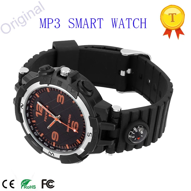 New Classic MP3 Player Bluetooth Smart Watch 4GB Rom Car Bicycle Driving Compass Hiking Wrist Alarm Clock With App Control | Электроника