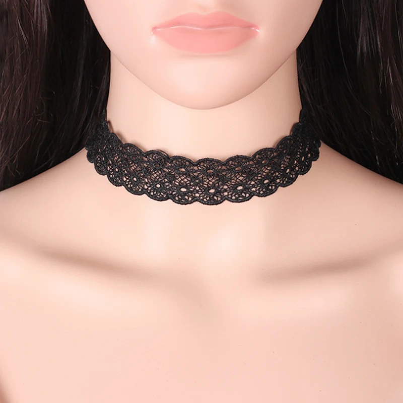 

Модное черное бархатное ажурное ожерелье в стиле панк, готика, колье для женщин, Ювелирное Украшение