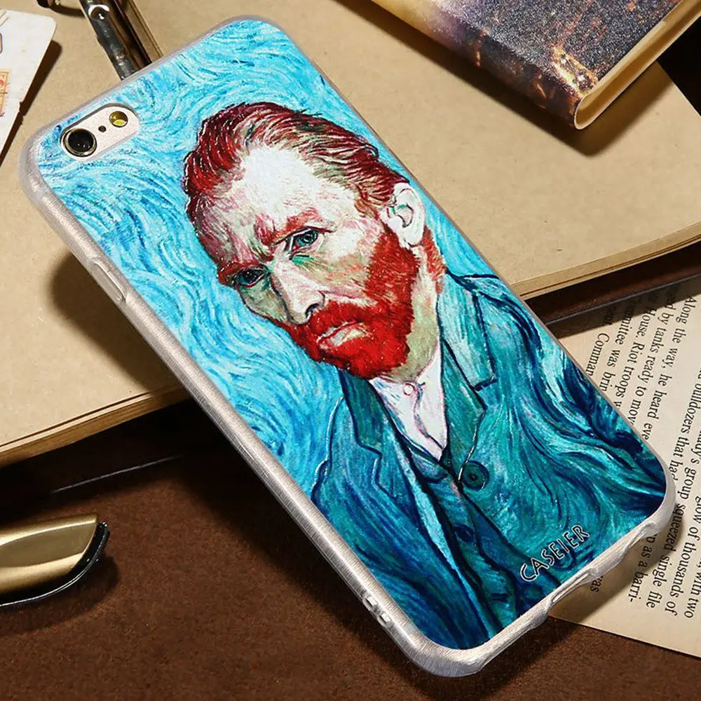 Caseier художественным принтом 3D помощи чехол для iPhone X 8 7 Plus 6 6S 5S 5 SE тиснением сзади