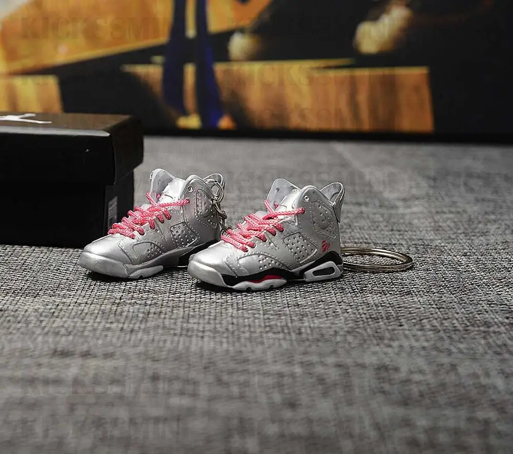 Дропшиппинг Air Jordan AJ6 GS День Святого Валентина кроссовки брелоки 1/6 масштаб 3D мини-кроссовки JORDAN Брелок Кукла аксессуар