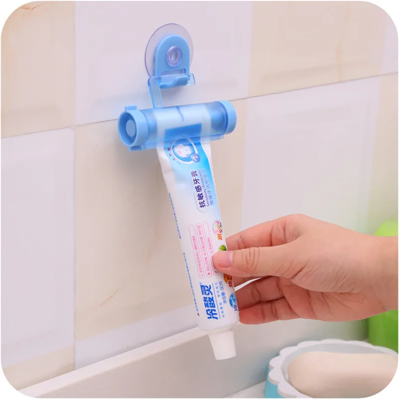 Toothpaste Dispenser Tube Partner Sucker Hanging Storage Rack Organizer Squeezer Random Color|Сумки для вещей| |