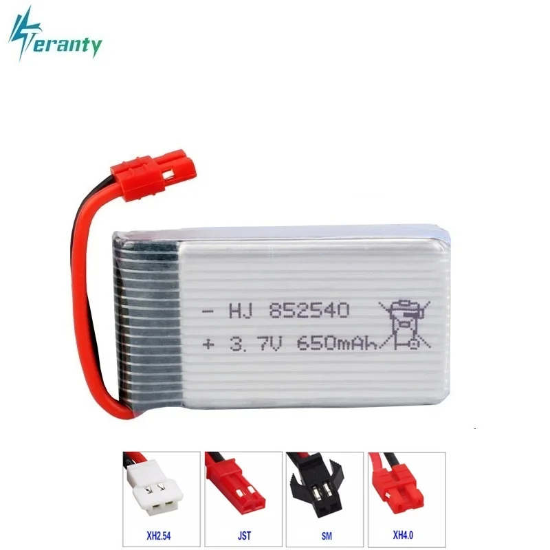 

Высокая скорость 3,7 V 650mAH 25c для Syma X5C X5HC X5HW FY550 HJ818 HJ819 Квадрокоптер Lipo батарея 3,7 V 852540 батарея для XH4.0 Plug
