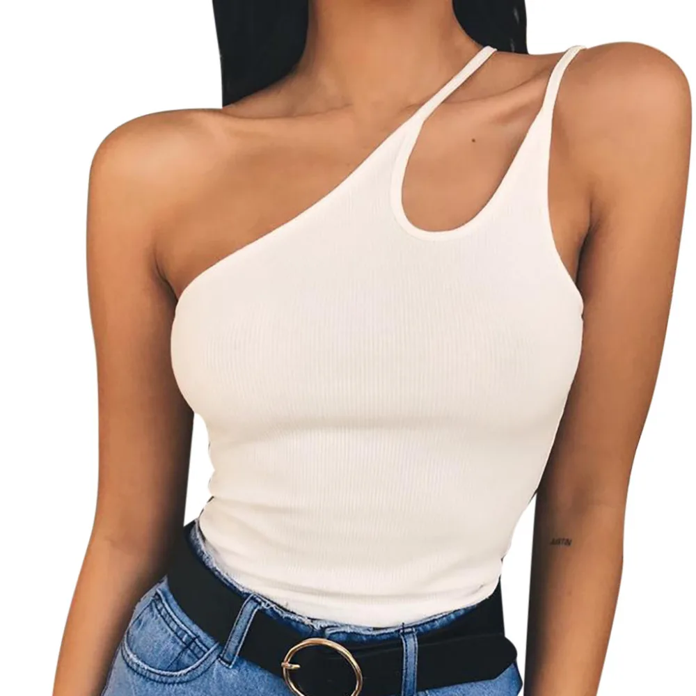 Женский однотонный топ без бретелек облегающий клубный жилет рукавов Топ 2019 |